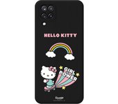 Funda original compatible con Samsung Galaxy A12 4G/5G - M12 4G Negro con un diseño de Hello Kitty girl power