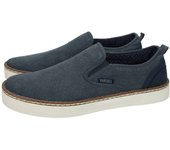 Zapatillas marca PAREDES para hombre en color azul marino. Zapatillas Paredes hombre slip-on de lona, sin cordones, cómodas y transpirables con suela de goma