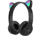 P47M Cute Cat LED Light Ear Headphones Gaming Bluetooth-Compatible 5.0 Wired Headset Gamer Hifi Sport Earphones Wireless Earbuds