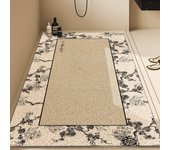 Alfombras de baño con aros de alambre, estilo retro, Con azulejos en Blanco y Negro, huecas, antideslizantes, resistentes al desgaste y para el baño,Adecuado para baño, entrada, Cocina.