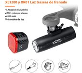 XOSS 1200 Lm Bike Light XL1200 Headlight Waterproof Type-C Rechargeable Front Lamp Bicycle Light Aluminum Ultralight Flashlight