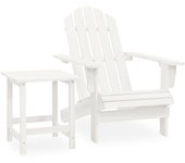 Silla de Jardín Adirondack con Mesa de Centro de Madera Abeta Blanco