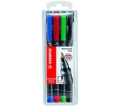 Stabilo Ohpen Pack de 4 Rotuladores Permanentes - Punta Fina - Colores Surtidos