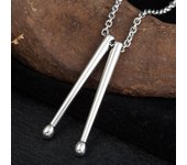 Trendy Hip-Hop Stick Drum Pendant Necklace Women's Men's Necklace New Fashion Titanium Steel Metal Punk Accessorie Party Jewelry