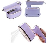 1000 W, tamaño portátil, compatible con planchado en seco y húmedo, máquina de planchado a vapor Eléctrica de mano de 180 ° para camisas de vestir y Viajes (PÚRPURA)