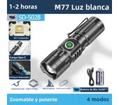 Smiling Shark SD5028 Mini Rechargable LED Flashlight, M77 Zoomable Torchlight, with Pen Clip, for Outdoor Camping Emergency