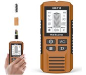 Detector de metales y paredes portátil multifuncional, escáner 5 en 1 para detectar vigas, cables y tuberías, pantalla LCD, apto para detectar metales, cables y madera (plateado)