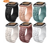 6 Pack Leopard Band Compatible With Apple Watch 38mm 40mm 41mm 42mm 44mm 45mm 49mm