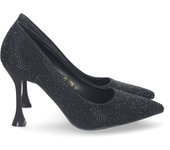 Davinia Shoes Zapato de Tacon Fino para Mujer, Comodo, Estilo Salon, con Strass, Punta Fina, Otoño Invierno 2022 Shoes&Blues.es 2A-2076-Negro