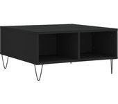 vidaXL Mesa de centro madera de ingeniería 60x60x30 cm Blanco, Negro, Blanco brillante Mesita de Salón o Comedor o Auxiliar Mesa de Café Meuble Salón