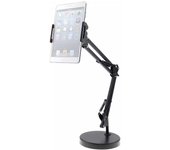 Soporte para Tablet y Movil Metalico Flexible con brazo largo giratorio de 360 °, para escritorio, sobremesa con pinza sujeccion regulable 12-18cm y dispositivos de 5 a 10pulgadas