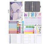 A6 Fashion Macaron Colorful Printing Marble Texture Pu Leather Minimalist Binder Cash Budget Account