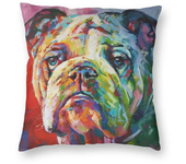 Home Pillowcase Office Decor Cushion Cover English Bulldog Print Pattern