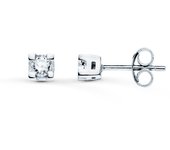 Pendientes Inmaculada Romero Mujer Oro Blanco 18k Cuadrados Diamantes Presión