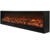 Chimenea sined Etna Chimenea Electrica Empovable De 3 Metros Con 1500W De Potencia Negra Chimenea Electrica Grande De Interior Efecto Llama Real Mandos Manuales y Teledirigido