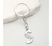 Simple A-Z 26 Letter Pendant Keychain English Alphabet Keyring For Friend Good Gift Holder Handbag Car Jewelry