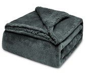 Manta Borreguito Sherpa Reversible 130x160 cm, Manta Sofa Invierno Polar Mantas para Cama Calentita Manta de Sofá Suave y Caliente con Borreguito Multiusos, Extra Suave