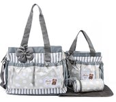 Conjunto de cuatro bolsos de mamá con estampado de lunares grandes y de moda, multifuncionales, de gran capacidad, con diseño de mariposas, para festivales, de un solo hombro, para madre y bebé.