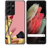 Tumundosmartphone Funda Gel Tpu para Samsung Galaxy S21 Ultra 5G diseño Brochas Dibujos
