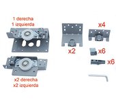 Kit Yumbo 3 Puertas 1-Ext + 2-Int SP19 - Completo para 3 Puertas - Deslizamiento Superior E Inferior - Tope Freno - Llave Allen 5mm