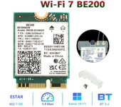New Wi-Fi 7 BE200 Bluetooth 5.4 Wifi Card BE200NGW 2.4/ 5/ 6 GHz 5.8 Gbps For Windows 11 PC Laptop