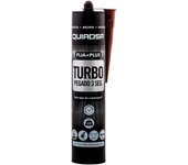 Adhesivo Sellador Fija + Todo Turbo Quiadsa Pegado en 3 Segundos en Tubo de Silicona, Apto para Superficies Húmedas, Pintable, Flexible y Aguanta hasta 400kg