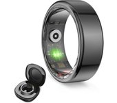 Anillo inteligente KSIX Saturn, Talla M, Aut. 3 días, Actividad y Salud, Monitor Sueño, 5ATM, Negro
