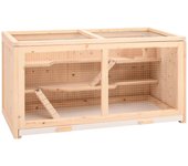 Jaula para hámsteres 89,5x45x45 cm Madera Maciza de Abeo