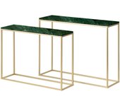 Adda Home Set 2 Consolas Metal Marmol 100x30x75 91x26x66cm