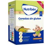 Nutribén - Papilla de Cereales Sin Gluten Bebe - Maíz y Arroz - Cereales de Iniciación desde los 4 Meses - 600gr