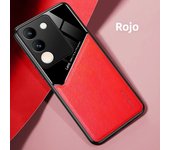 Luxury Leather Lens Protection Case for Vivo V30E Lite V29E V25 Pro V21E 20 S17 S18 X80 X90 Pro 4G 5G Car Magnetic Function Case