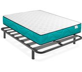 WIN REST- Pack Somier Metálico Flexy  cm + Colchón Brisa de 21 Cm de altura, Viscoelástico, altamente transpirable, Firmeza media con  Fibra hipoalergénica Super Soft