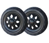 2Pcs Shopping Cart Wheels Trolley Caster Replacement 6.5 Inch Dia Rubber Foaming