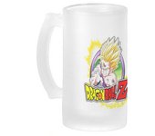 MERCHANDMANIA JARRA CERVEZA CRISTAL logo personaje son goanda gohan guerrero z serie peleas esmerilada esmerilado 500ml