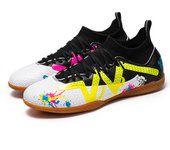 Professional Men's Indoor Flat Bottomed Soccer Shoes Adult Sports Wear Resisting Training Shoes Teenagers High-Tops Shoes