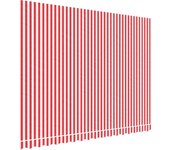 vidaXL Tela de repuesto de toldo rayas rojas y blancas 4x3 m