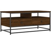 Mesa de centro madera de ingeniería 100x51x45 cm Negro, Roble Sonoma, Roble ahumado Mesita de Salón o Comedor o Auxiliar Mesa de Café Meuble Salón