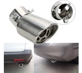Car Decoration Chrome Tail Pipe Car Styling Universal Car Exhaust Trim Muffler Pipe Tail Stainless Steel Curved Double Outlet