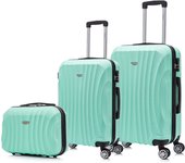 Juego de maletas ABS Rígida 3 piezasMaleta Cabina 55cmMaleta Mediana 68cmNeceser 29cm Negro/AzulMarino/RosaDorada/Plateada/Turquesa/Rojo/Menta/Morada