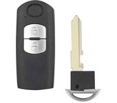 AUTOZOCO Carcasa Mando Llave de Coche 2 Botones, Carcasa de Llave de Repuesto, Compatible con Mazda 2 / 3 / 5 / 6 / CX-5 / CX-7 / CX-9 / Flair / Crossover / Wagon / Scrum / Truck, con zócalo de Pila