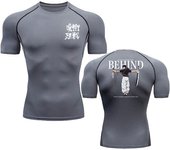 Anime Compression Shirt Men Print Breathable Football Fitness Tight Sportswear Althletic Quick Dry Rash Guard Gym Riding Tops