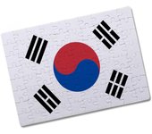 MERCHANDMANIA PUZZLE PEQUEÑO TAMAÑO APROX. A5 DE 80 PIEZAS bandera corea del sur pais gobierno coreano rompecabezas puzle para adulto