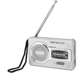 Mini Radio Portátil Transistor AM FM Con Altavoz Y Jack De Auricular Plata Gris DSP Chip Tecnología Incluida En Venta Individual