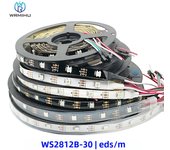 DC5V WS2812B 5m/Roll 30/60/144leds/m Black/White PCB IP30/IP65/IP67 5050RGB Individually Addressable Smart led pixel strip light