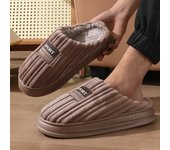 Zapatillas de algodón de talla extra grande para otoño e invierno, zapatillas de algodón cálidas de suela gruesa para hombre, zapatillas de algodón antideslizantes de talla extra grande 50