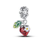 2024 Hot Sale Fruit Strawberry Charm Set Charm Bead Fits Pandora Bracelet For Women 925 Silver Pendant  Beads DIY Jewelry Gift