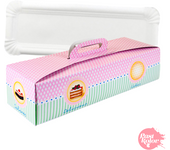 Glotomania - Set Bandeja Blanca + Caja para Brazo de Gitano - 38,5 X 13 Cm - Platos, Cuencos y Cubiertos Desechables