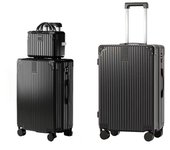 Juego de 3 Maletas de Viaje Set Trolley Abs Semirigidas con Cerradura Combinación 4 Ruedas Dobles 14" 20" 28"