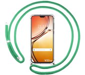Funda Colgante Transparente para Vivo V23 5G con Cordon Verde Agua