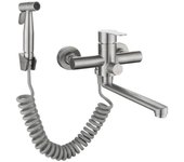 Mezclador de cocina de dos orificios, mezcla de fregadero de Cocina with pistol mezcla de Agua fría y Caliente de 360 °